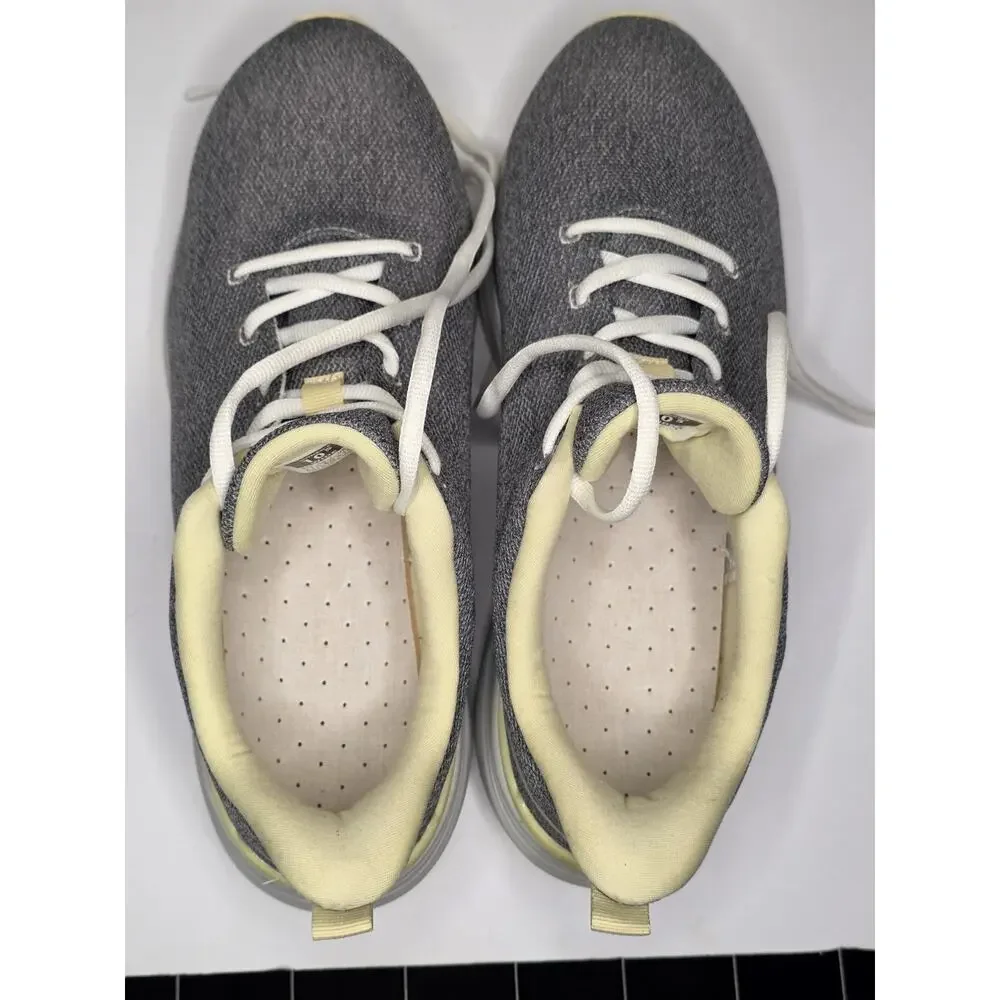 KURU Flex Via Women's 10.5 Wide Sneaker Dove Gray-Pale Lime Lace Up Shoe Running